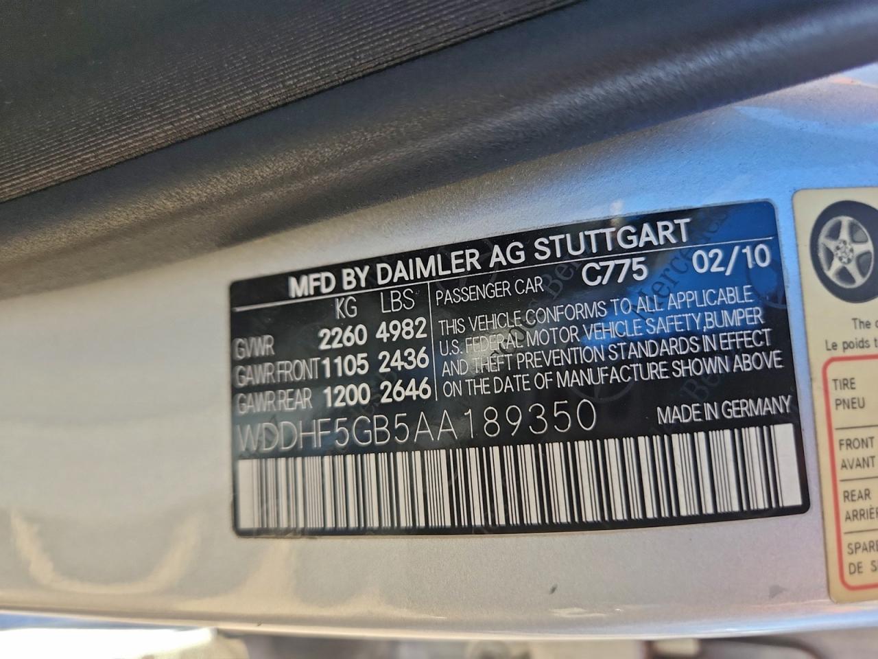 2010 MERCEDES-BENZ E 350 photo 12