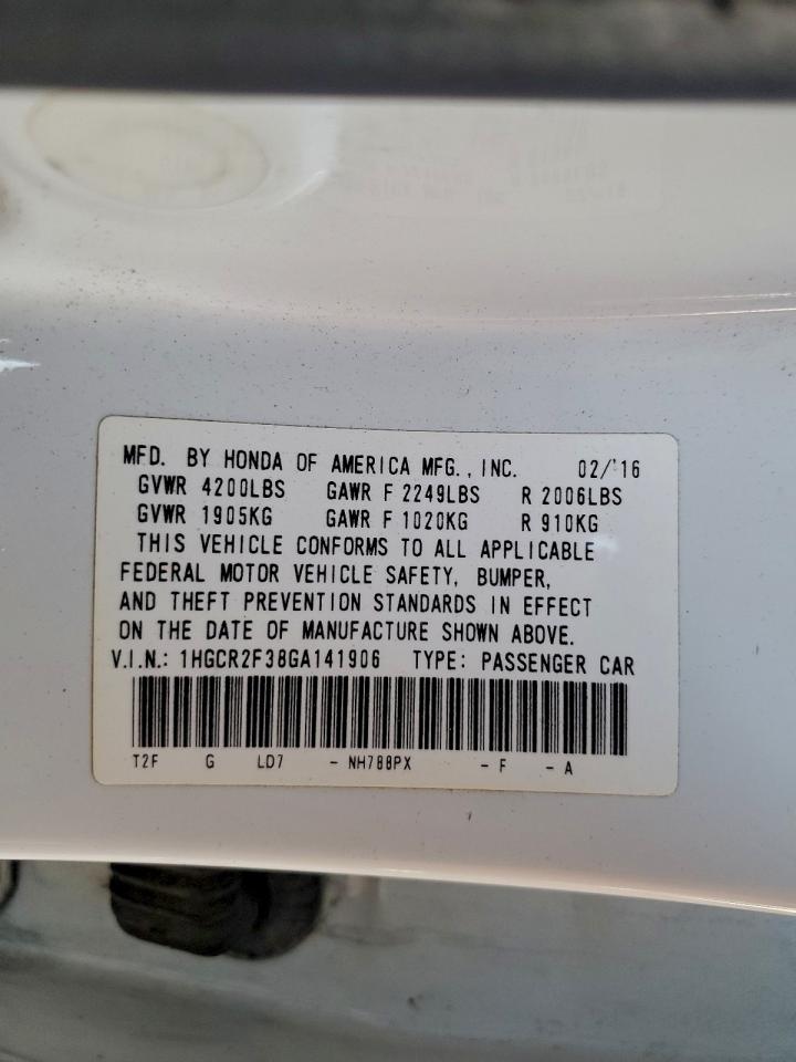 2016 HONDA ACCORD LX photo 12
