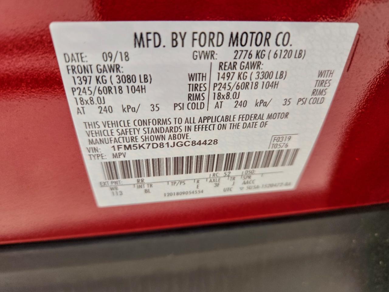 2018 FORD EXPLORER XLT photo 12