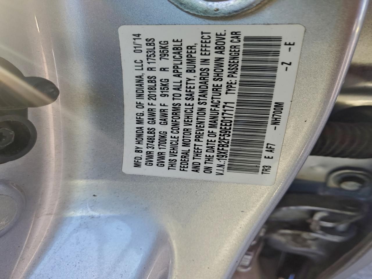 2014 HONDA CIVIC LX photo 12