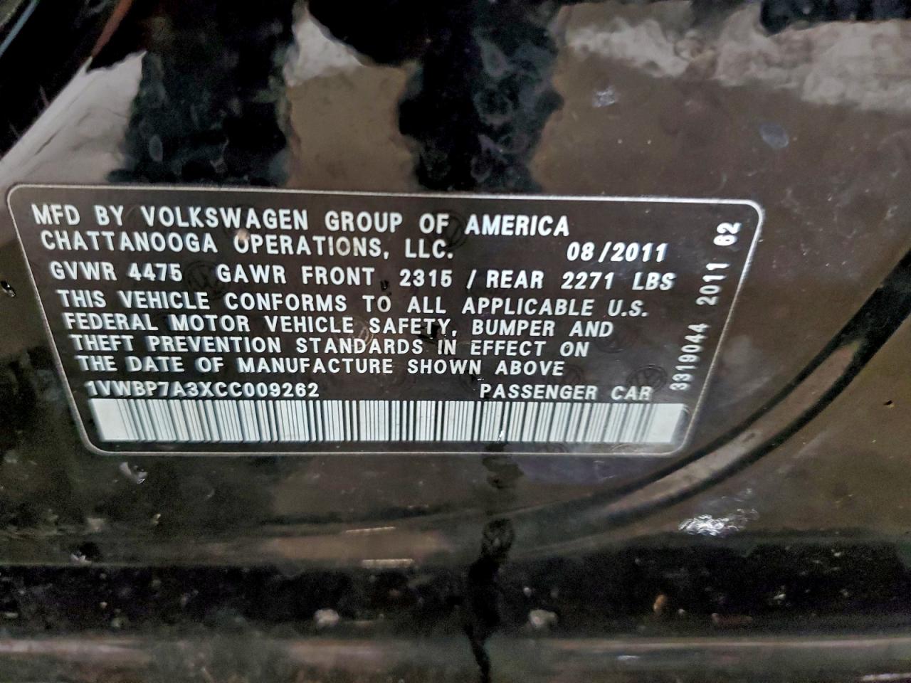 2012 VOLKSWAGEN PASSAT SE photo 13