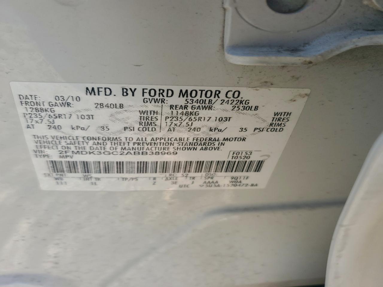 2010 FORD EDGE SE photo 12