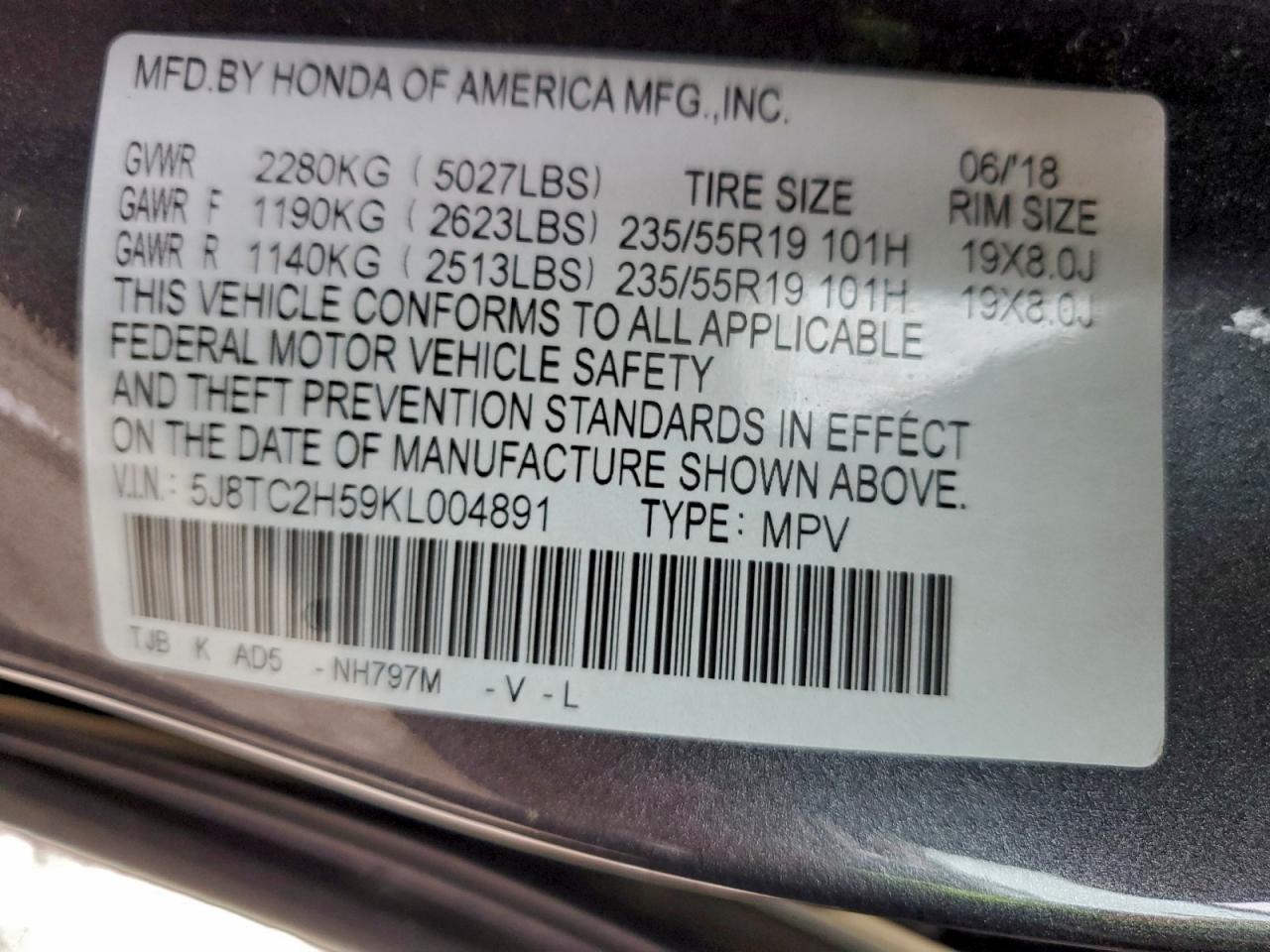 2019 ACURA RDX TECHNOLOGY photo 13