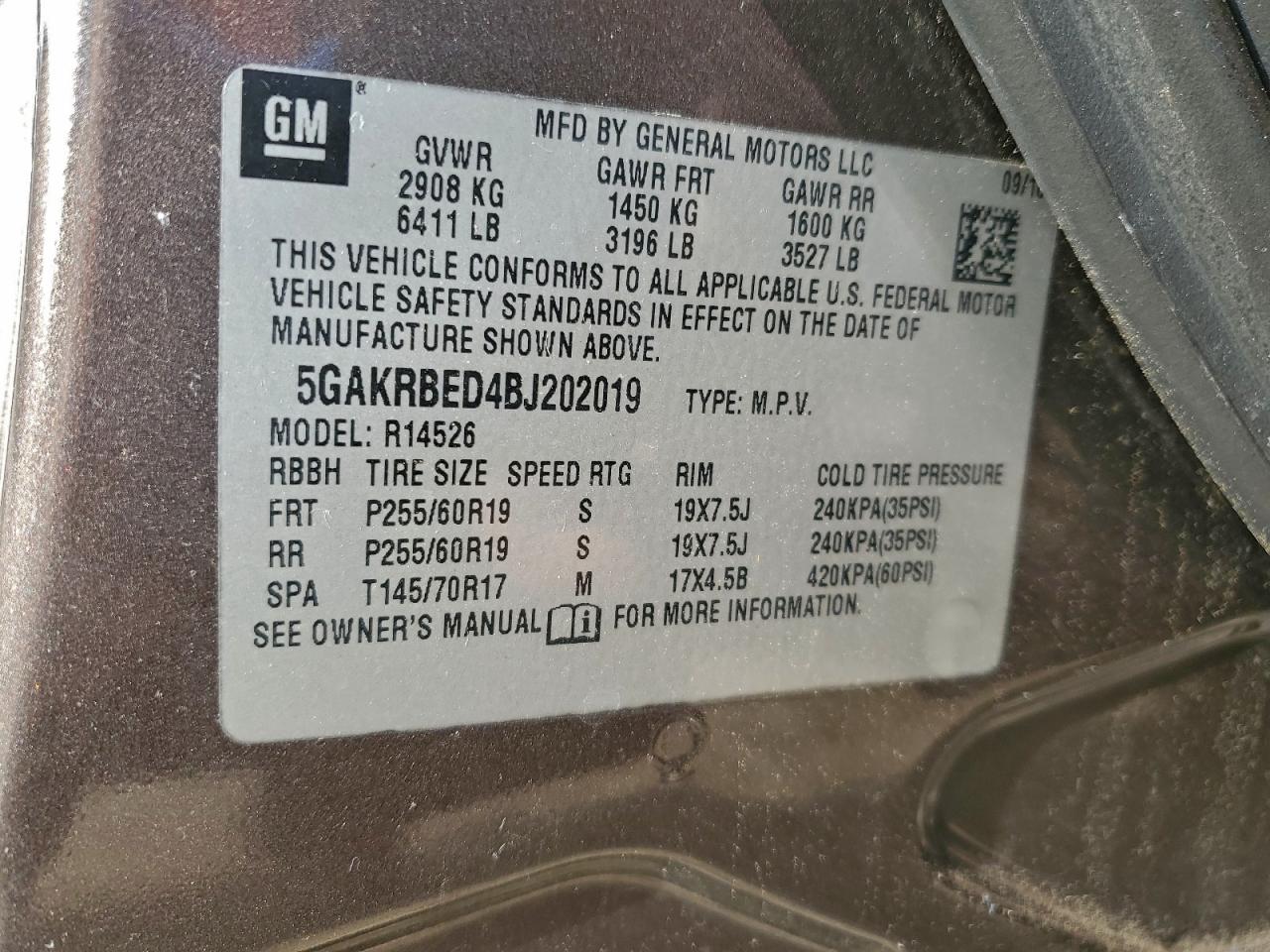 2011 BUICK ENCLAVE CXL photo 13