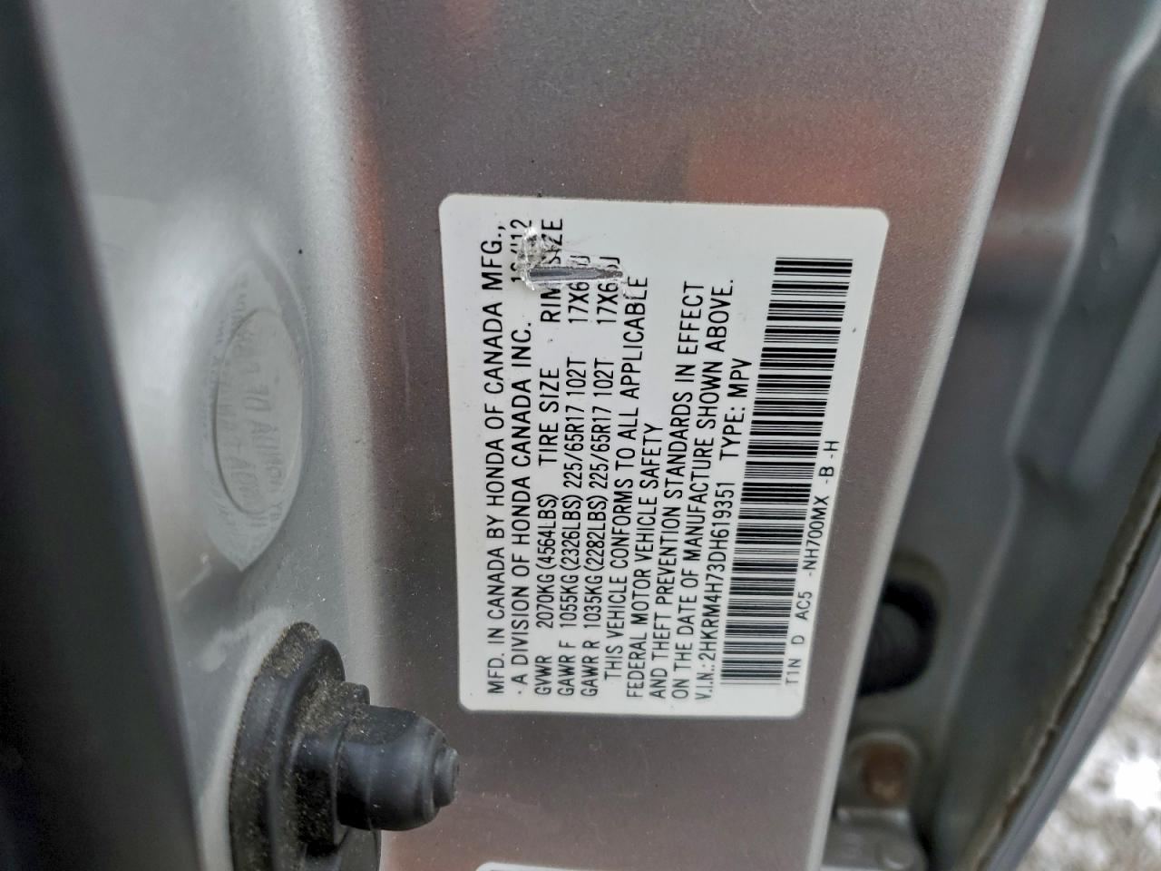 2013 HONDA CR-V EXL photo 13