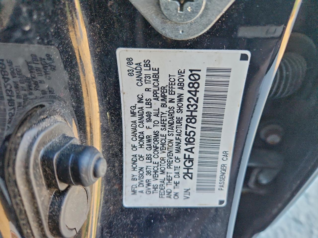2008 HONDA CIVIC LX photo 12