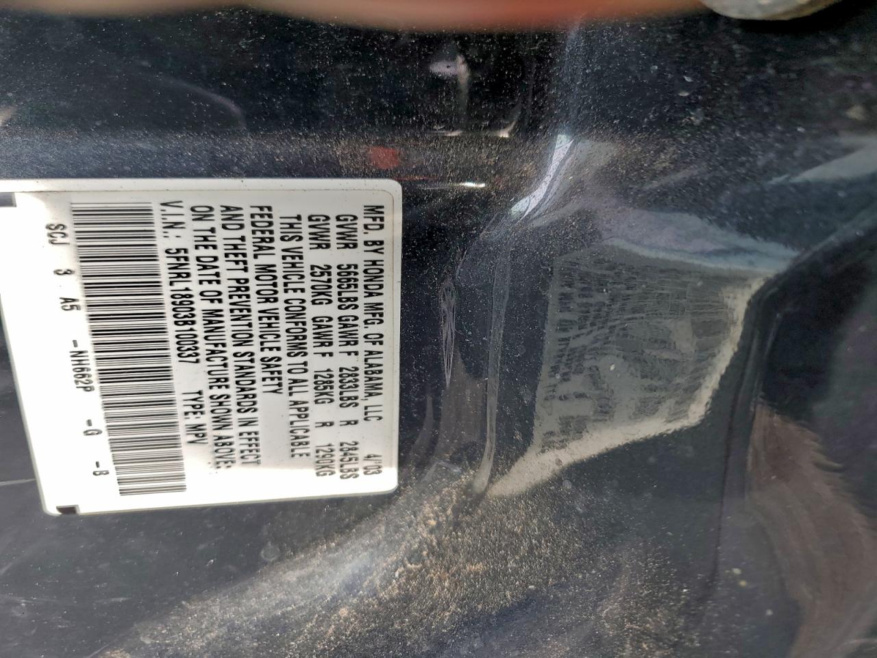 2003 HONDA ODYSSEY EXL photo 13