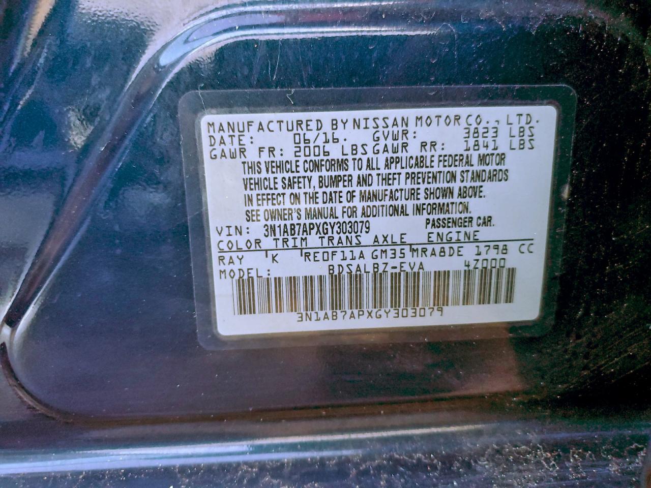 2016 NISSAN SENTRA S photo 12