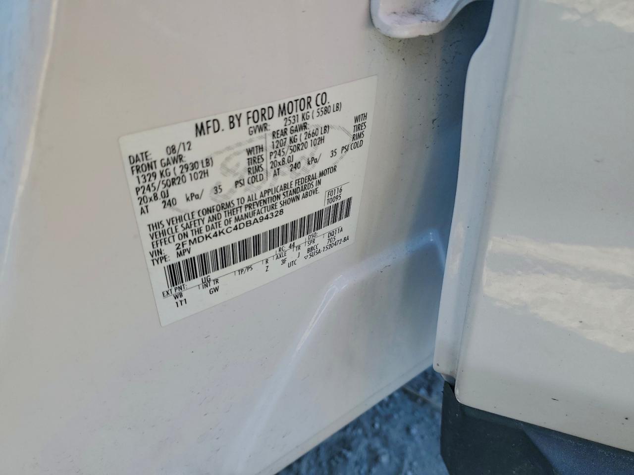 2013 FORD EDGE LIMITED photo 14