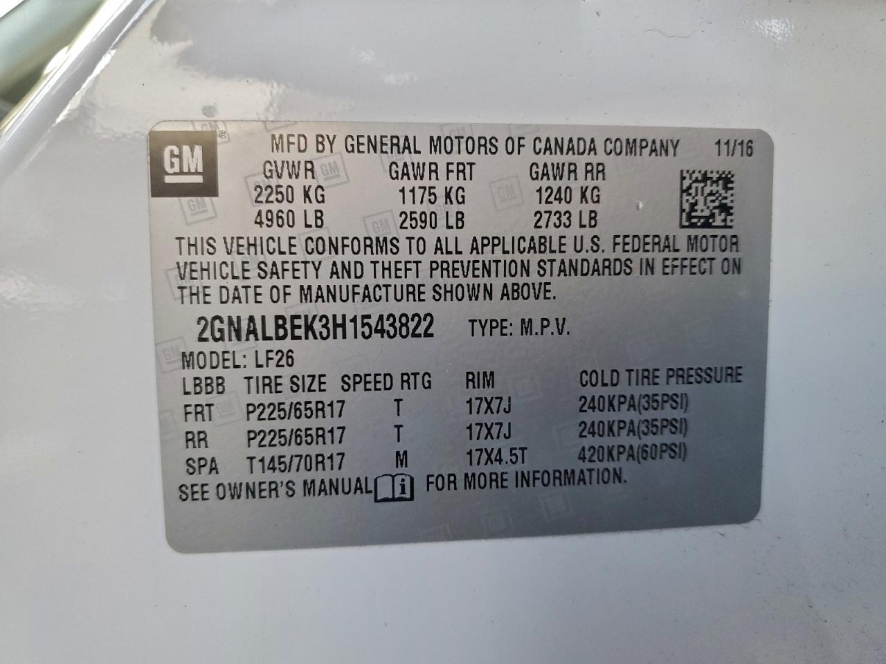 2017 CHEVROLET EQUINOX LS photo 13