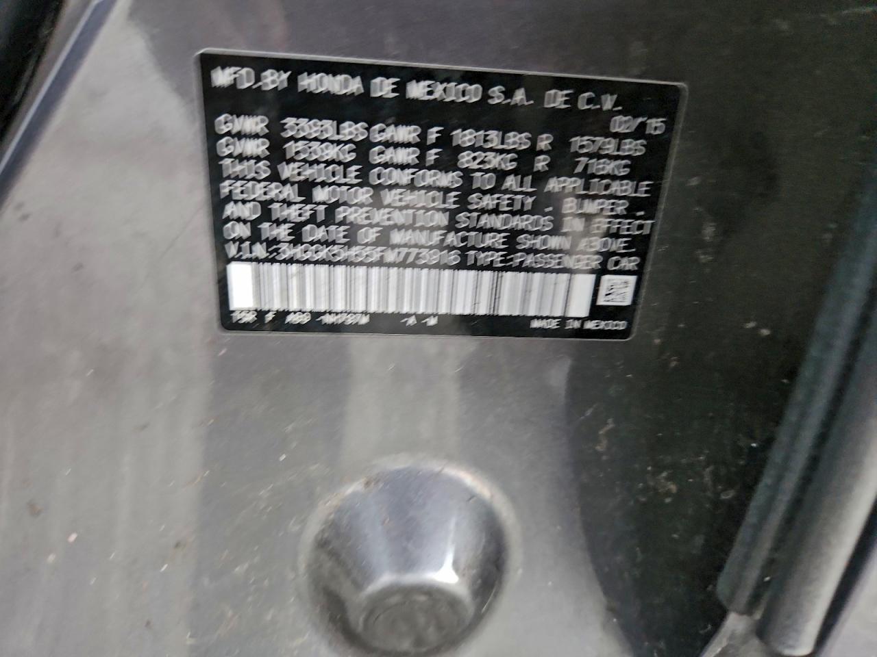 2015 HONDA FIT LX photo 12