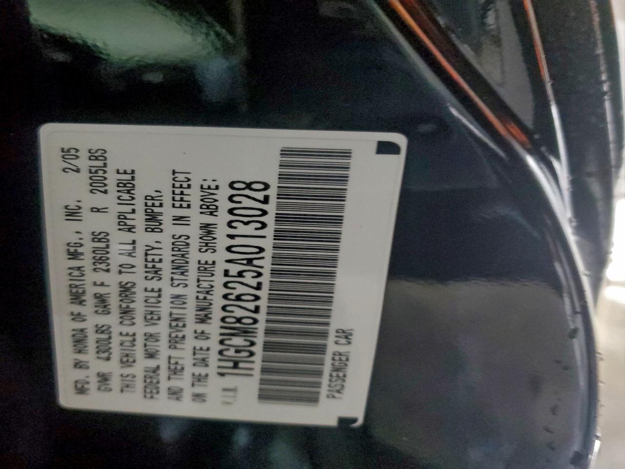 2005 HONDA ACCORD EX photo 12