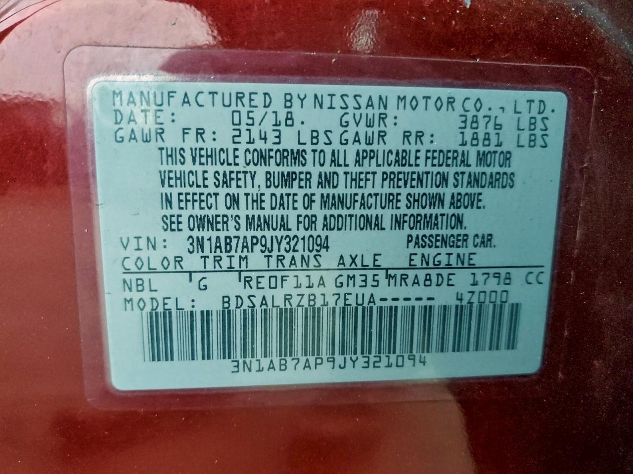 2018 NISSAN SENTRA S photo 12