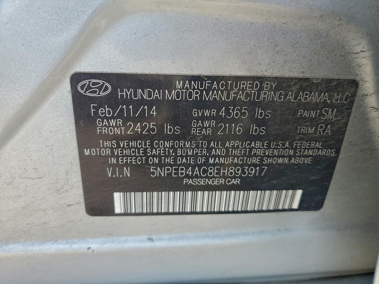 2014 HYUNDAI SONATA GLS photo 23