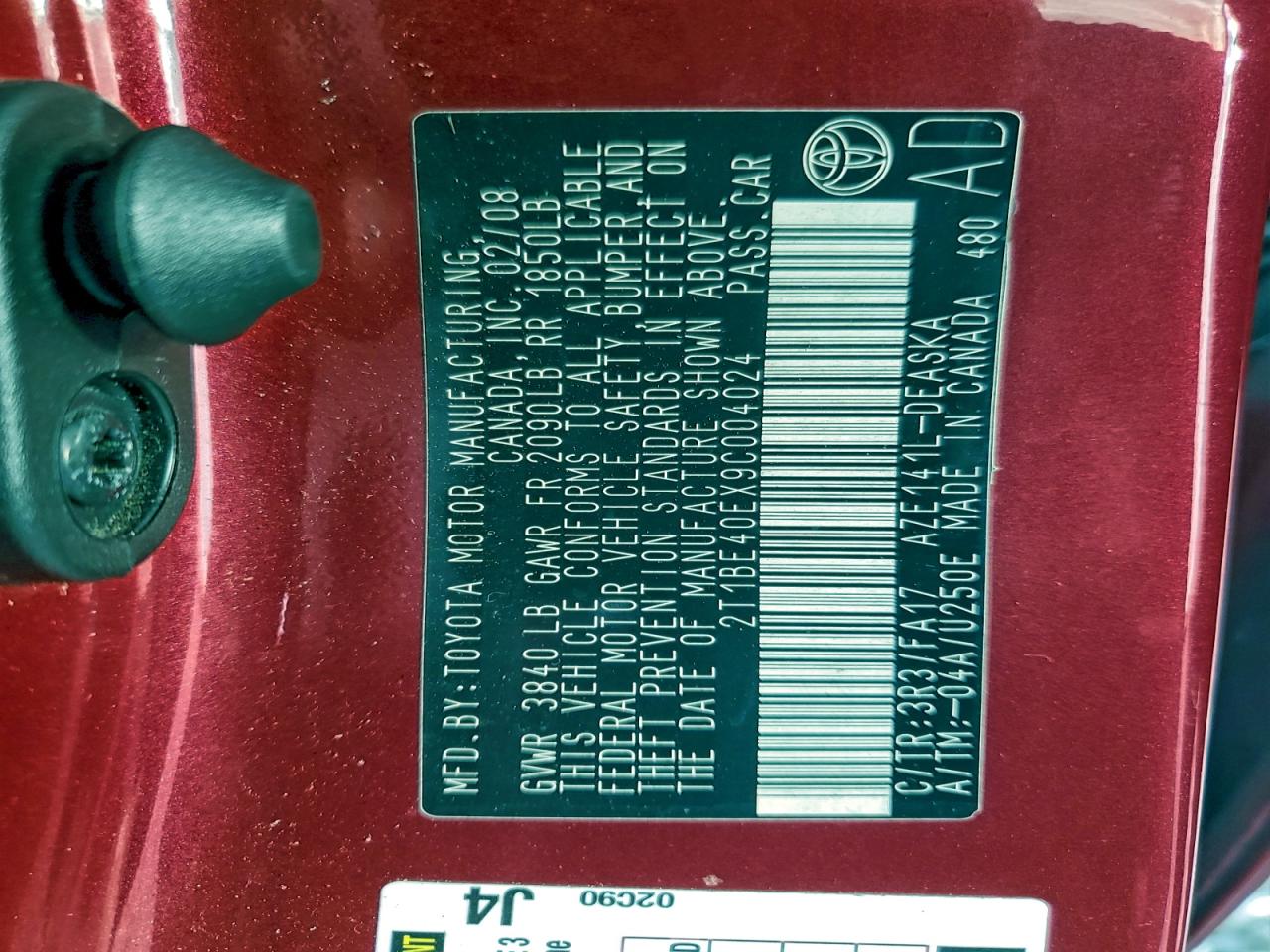 2009 TOYOTA COROLLA XRS photo 12