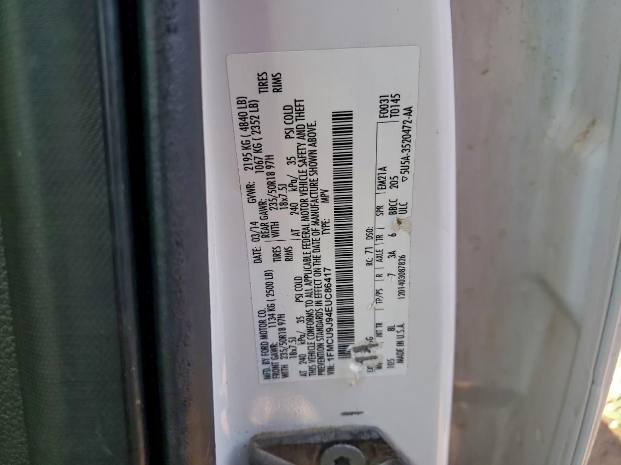 2014 FORD ESCAPE TITANIUM photo 12