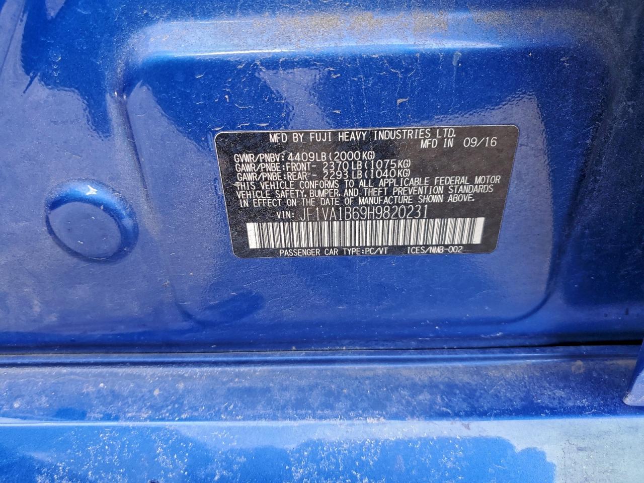 2017 SUBARU WRX photo 12