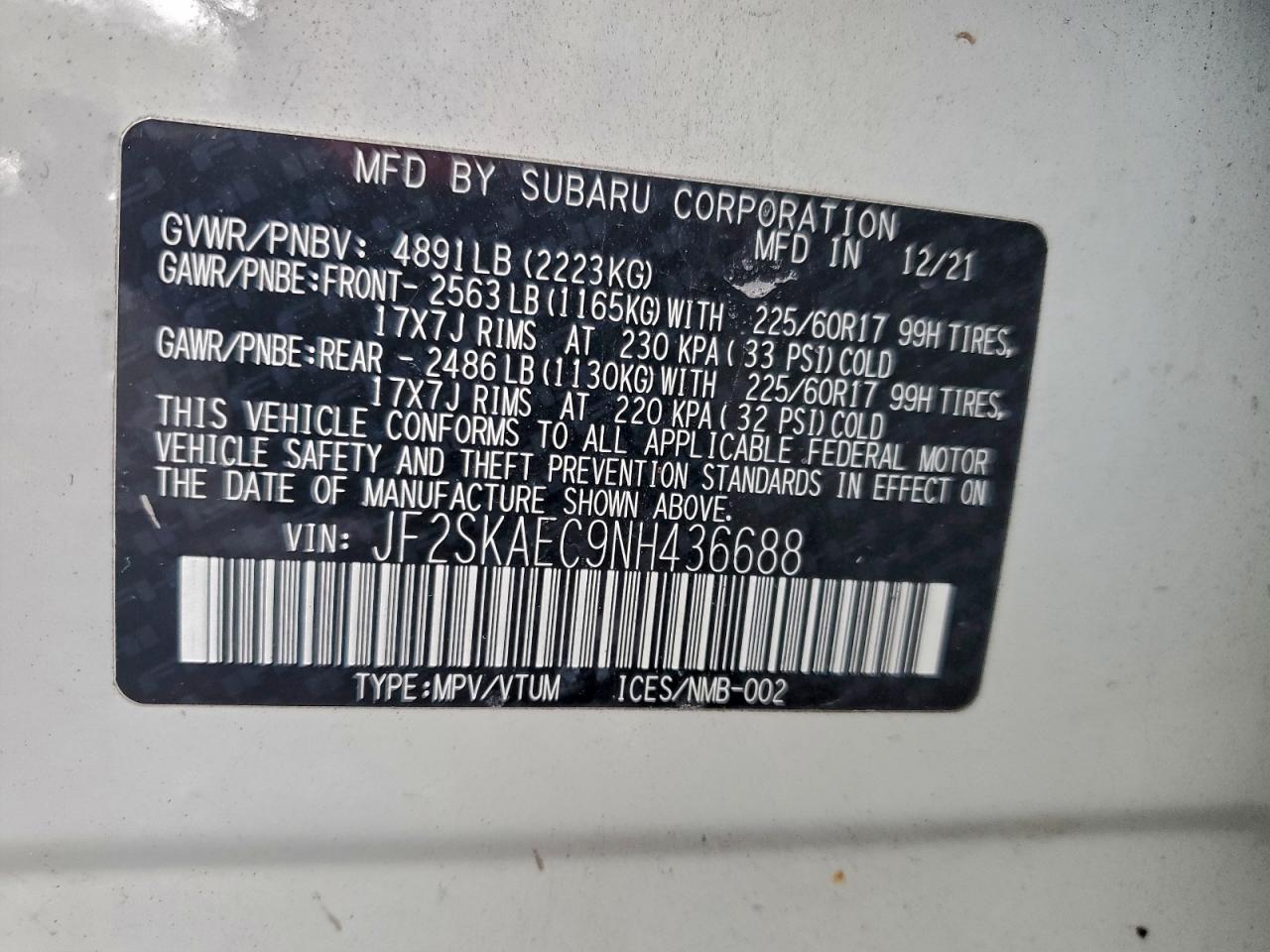 2022 SUBARU FORESTER PREMIUM photo 13