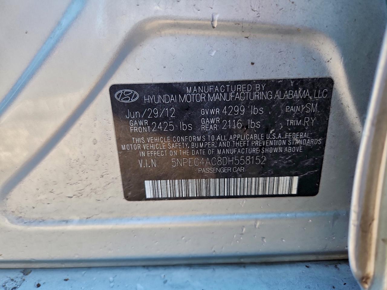 2013 HYUNDAI SONATA SE photo 12