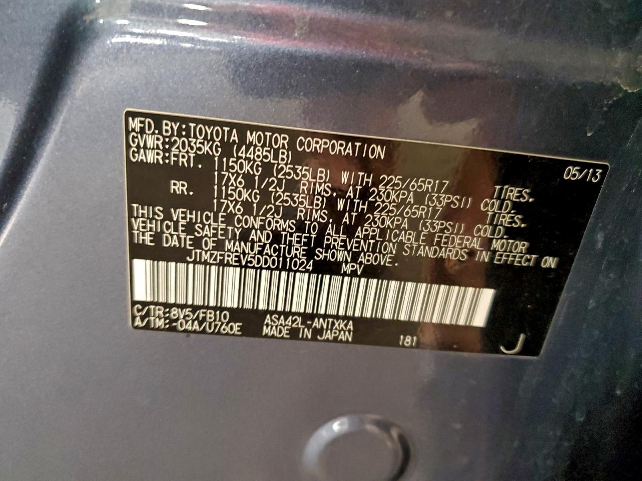 2013 TOYOTA RAV4 LE photo 13
