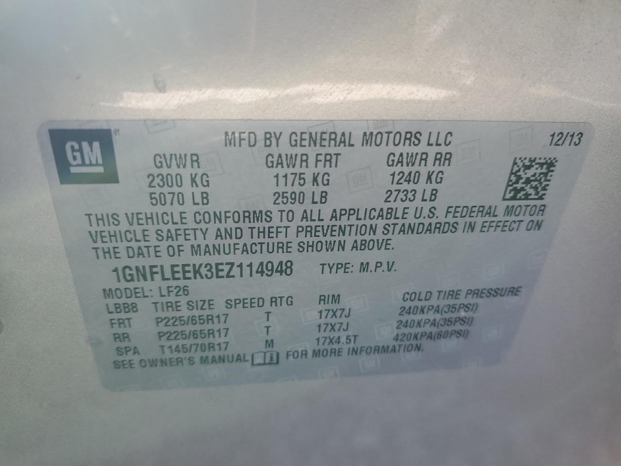 2014 CHEVROLET EQUINOX LS photo 13