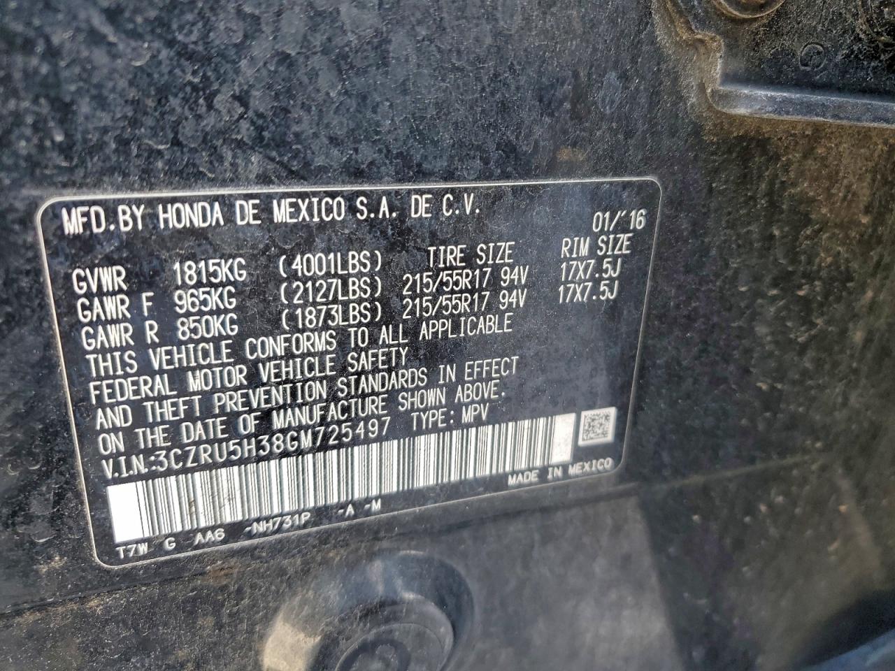 2016 HONDA HR-V LX photo 13