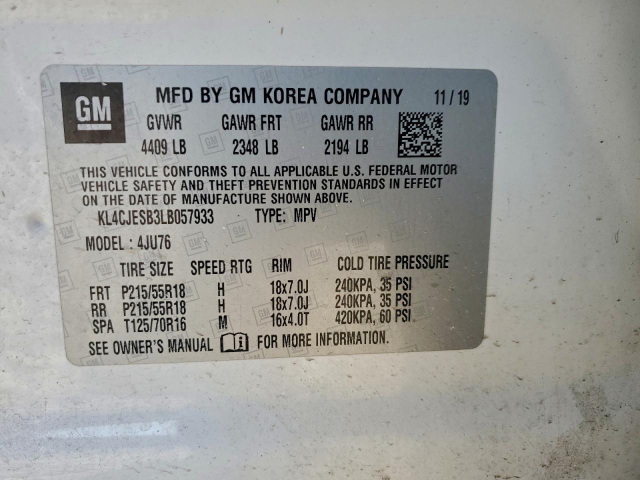 2020 BUICK ENCORE PREFERRED photo 12