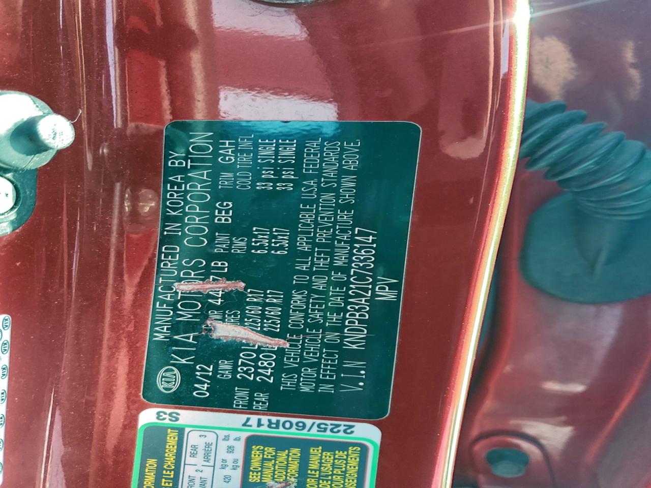 2012 KIA SPORTAGE BASE photo 13