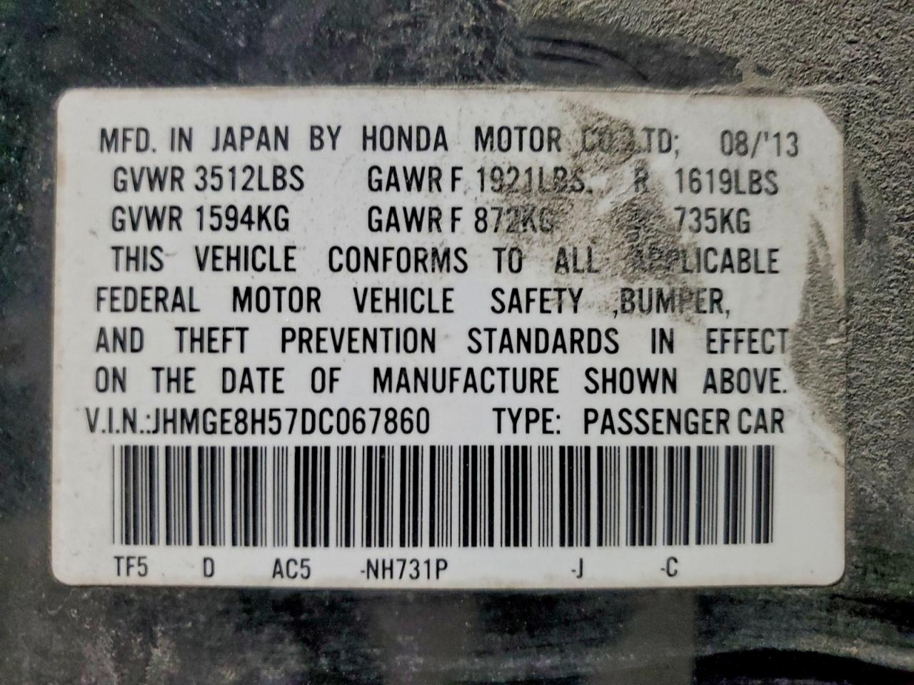 2013 HONDA FIT SPORT photo 12