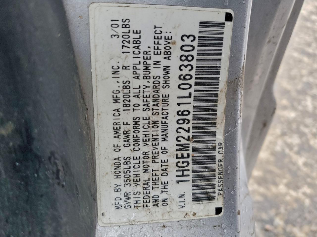 2001 HONDA CIVIC SI photo 12