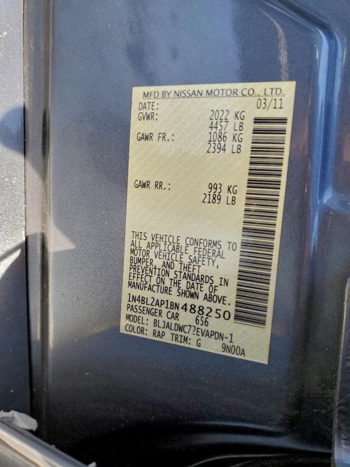 2011 NISSAN ALTIMA SR photo 12