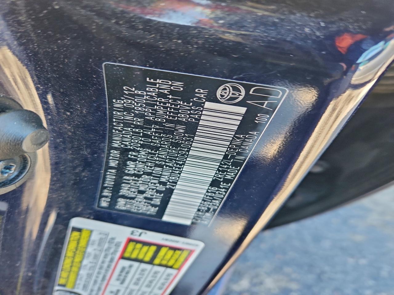 2013 TOYOTA COROLLA BASE photo 12