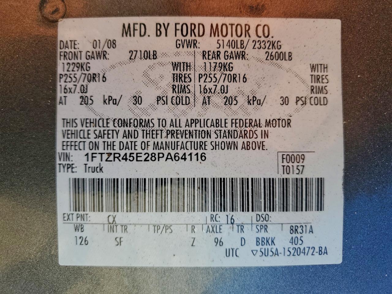 2008 FORD RANGER SUPER CAB photo 12