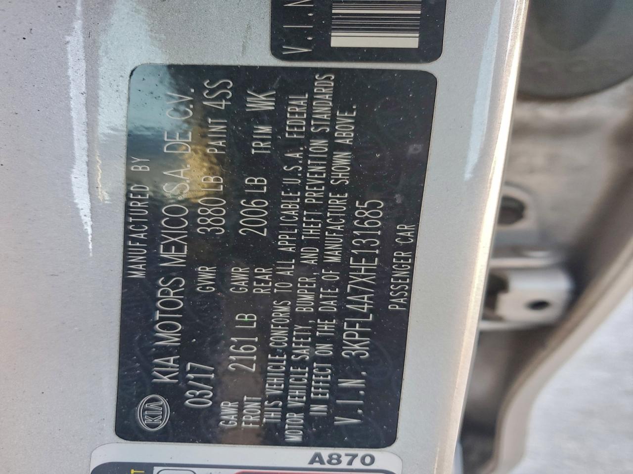 2017 KIA FORTE LX photo 12