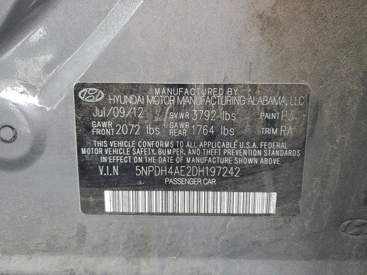 2013 HYUNDAI ELANTRA GLS photo 12