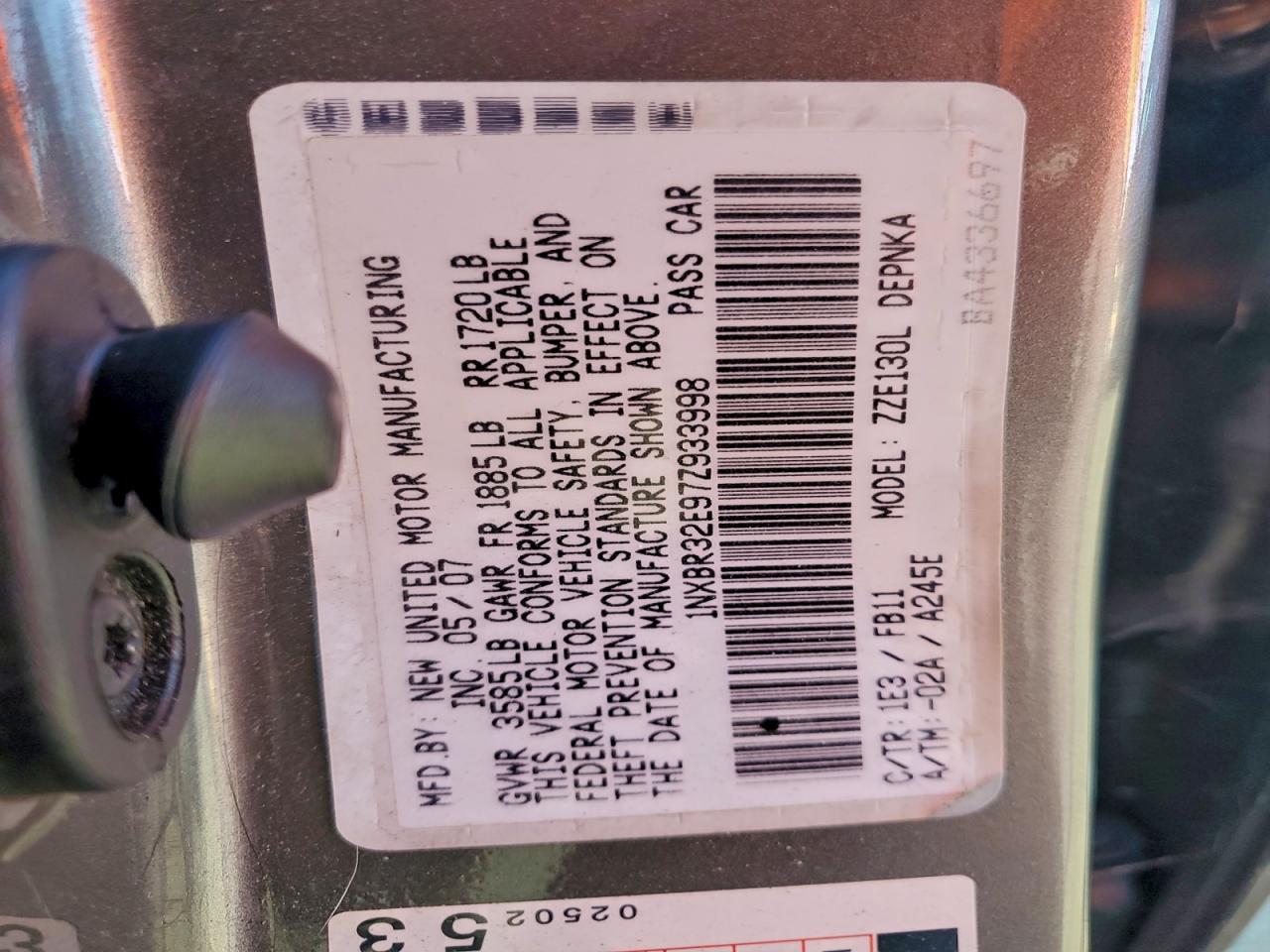 2007 TOYOTA COROLLA CE photo 12