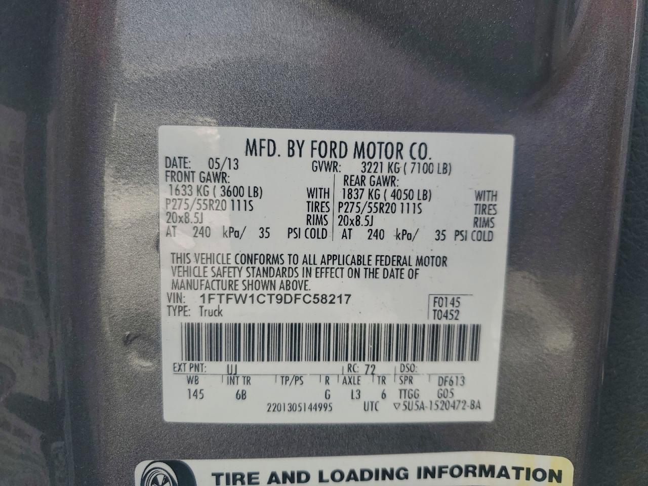 2013 FORD F150 SUPERCREW photo 12