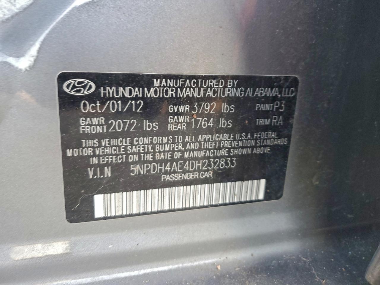 2013 HYUNDAI ELANTRA GLS photo 12