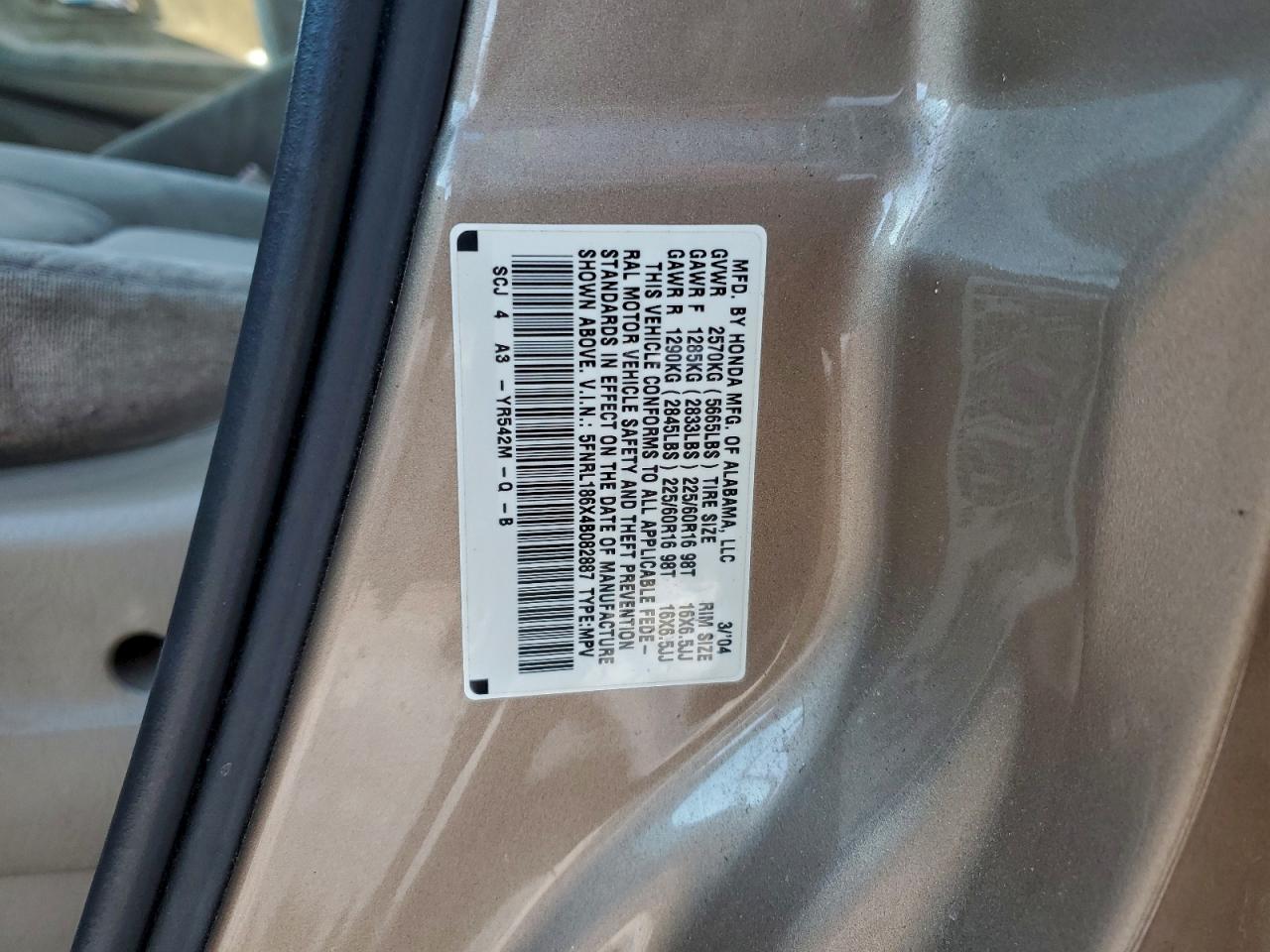 2004 HONDA ODYSSEY EX photo 13