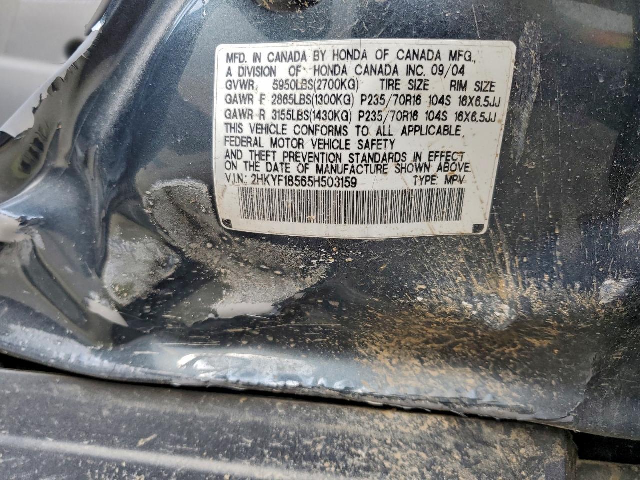 2005 HONDA PILOT EXL photo 49