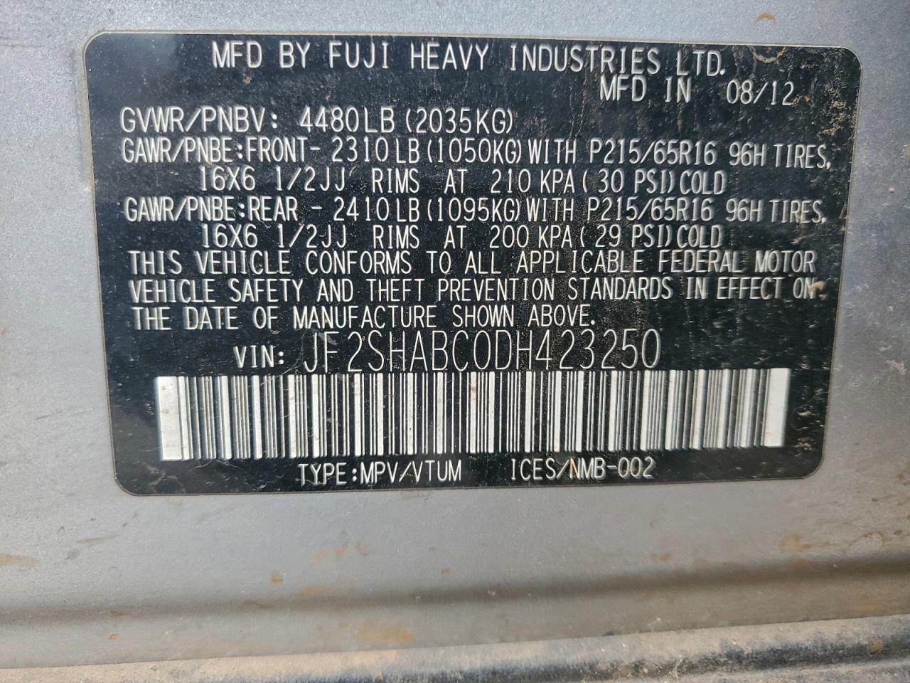 2013 SUBARU FORESTER 2.5X photo 13