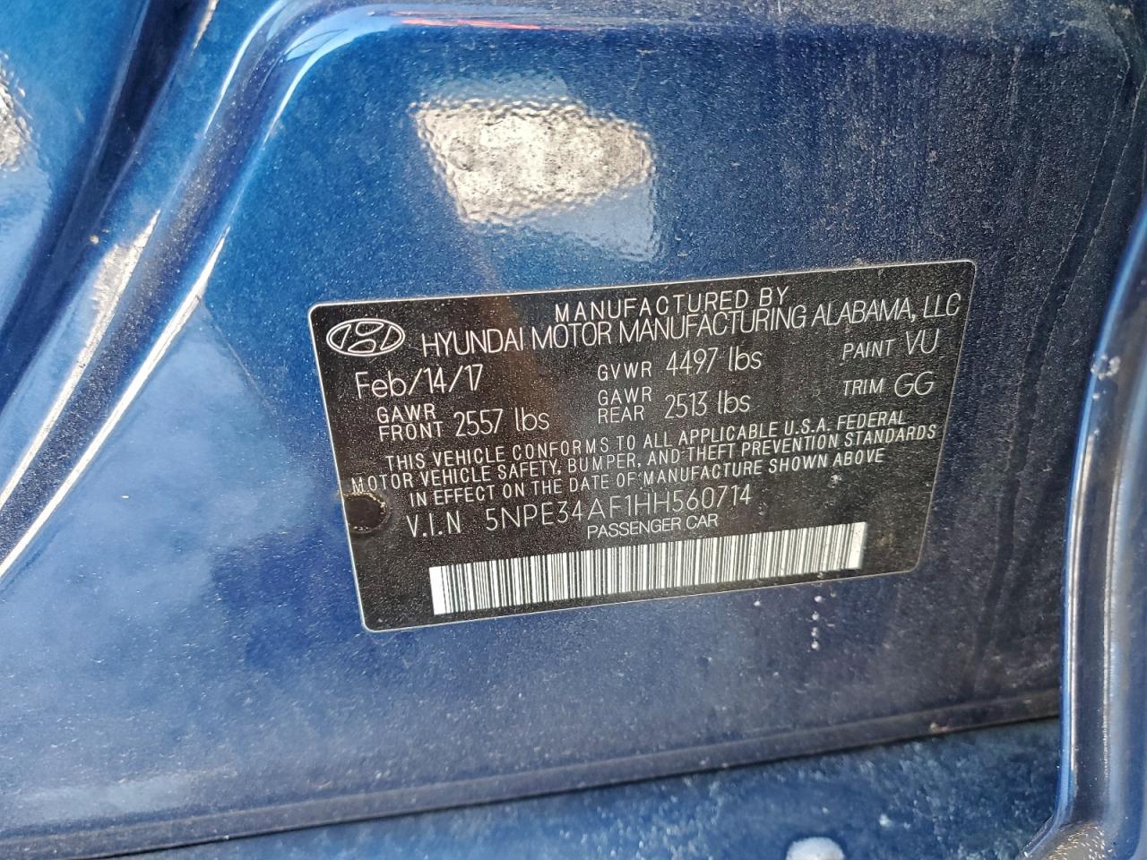 2017 HYUNDAI SONATA SPORT photo 12