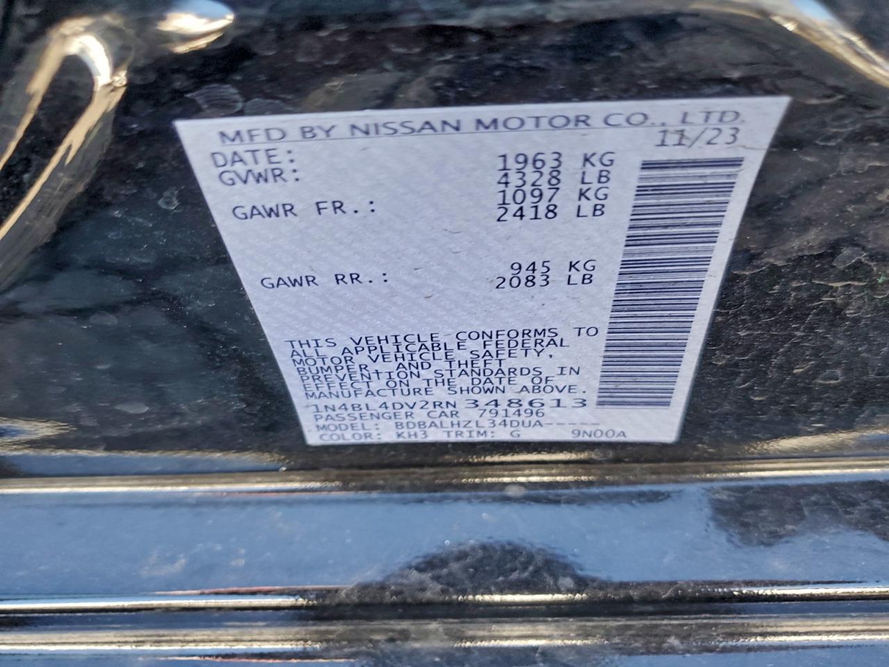 2024 NISSAN ALTIMA SV photo 13