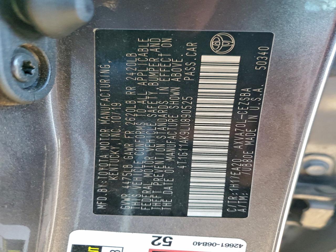 2020 TOYOTA CAMRY SE photo 13