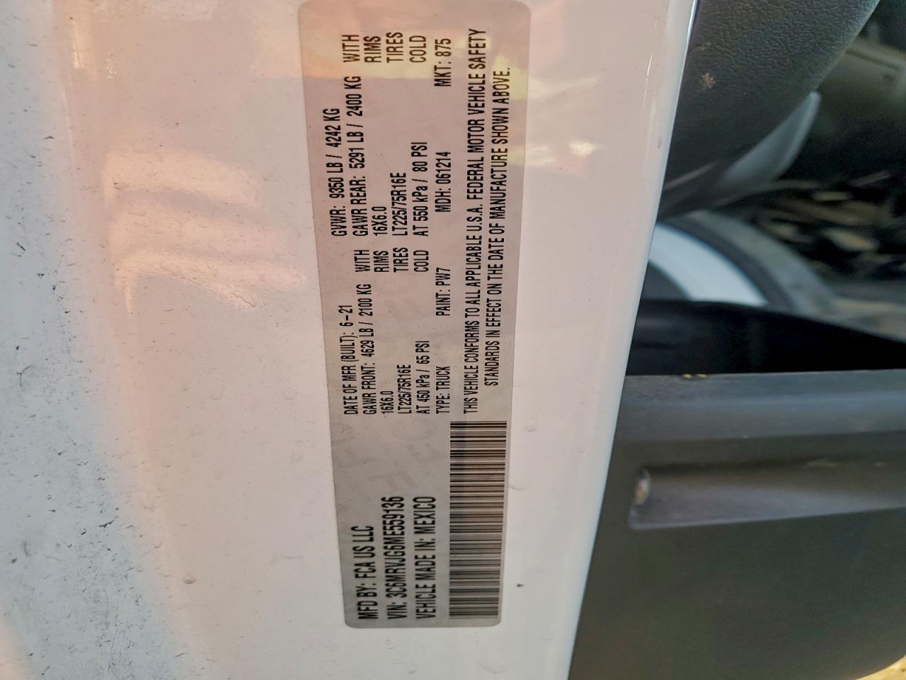 2021 RAM PROMASTER 3500 3500 HIGH photo 13