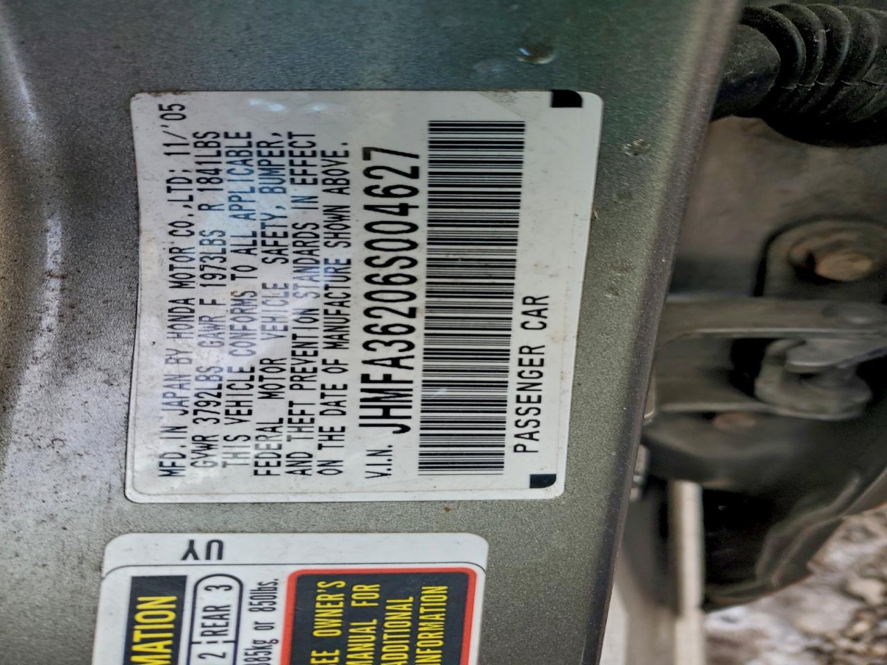 2006 HONDA CIVIC HYBRID photo 12