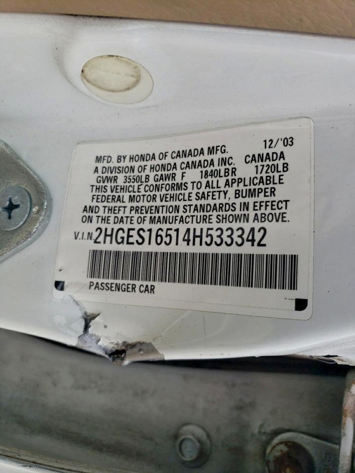 2004 HONDA CIVIC LX photo 12