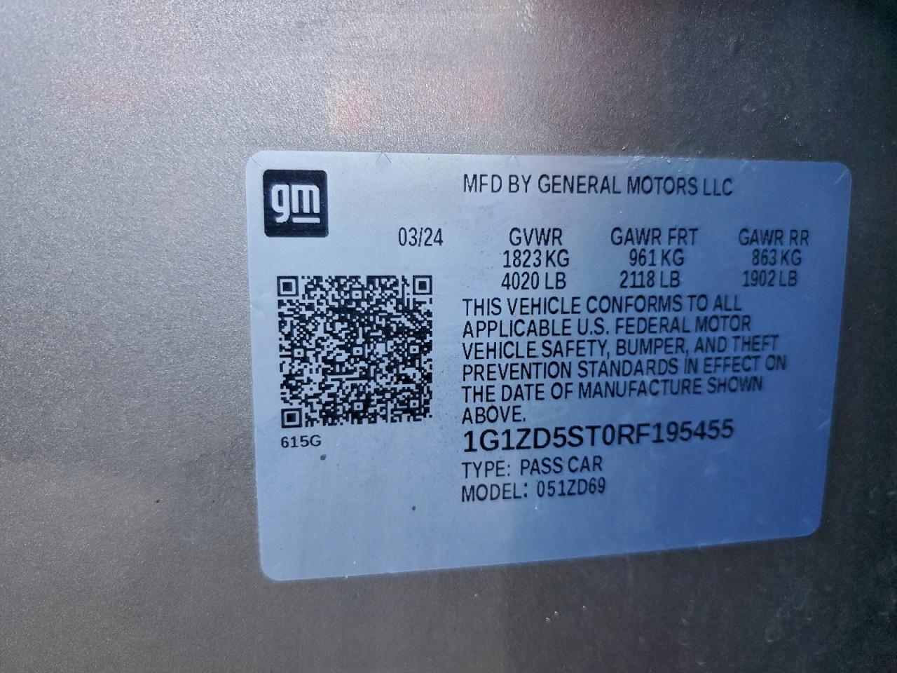 2024 CHEVROLET MALIBU LT photo 12