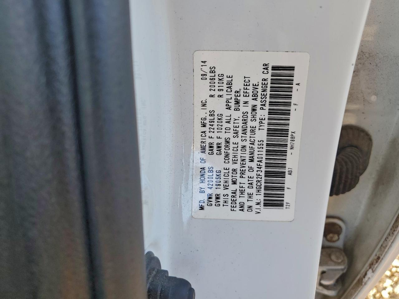2015 HONDA ACCORD LX photo 12