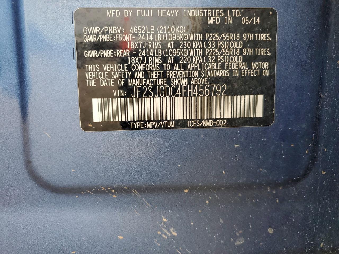 2015 SUBARU FORESTER 2.0XT PREMIUM photo 13